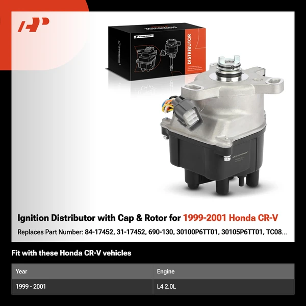 Ignition Distributor with Cap & Rotor for 1999-2001 Honda CR-V