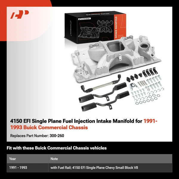 4150 EFI Single Plane Fuel Injection Intake Manifold for 1991-1993 Buick Commercial Chassis
