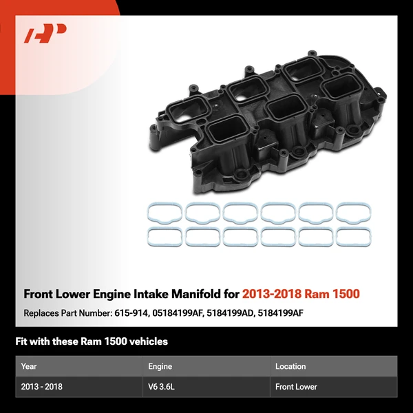 Front Lower Engine Intake Manifold for 2013-2018 Ram 1500