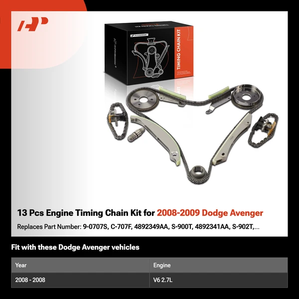 13 Pcs Engine Timing Chain Kit for 2008-2009 Dodge Avenger