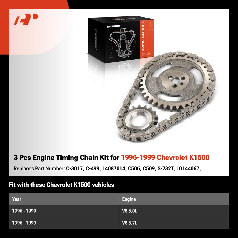 3 Pcs Engine Timing Chain Kit for 1996-1999 Chevrolet K1500
