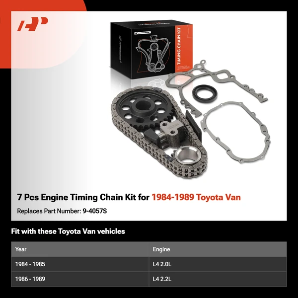 7 Pcs Engine Timing Chain Kit for 1984-1989 Toyota Van
