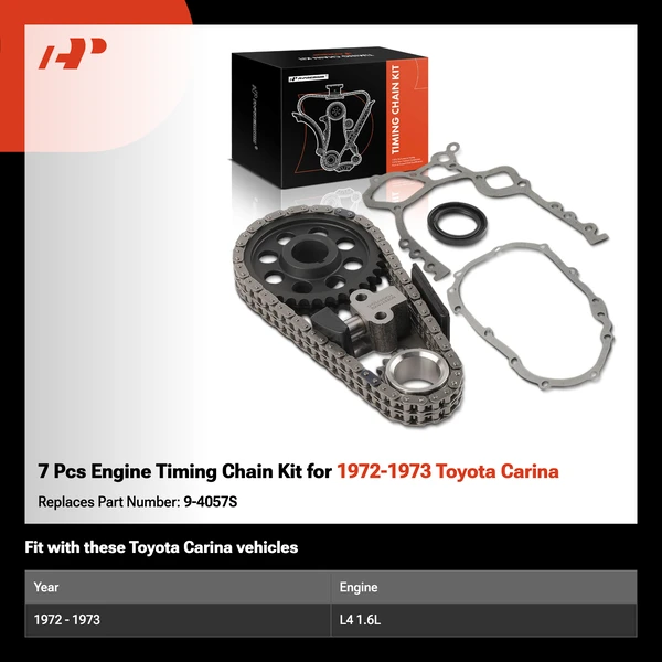 7 Pcs Engine Timing Chain Kit for 1972-1973 Toyota Carina