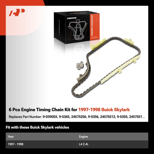 6 Pcs Engine Timing Chain Kit for 1997-1998 Buick Skylark