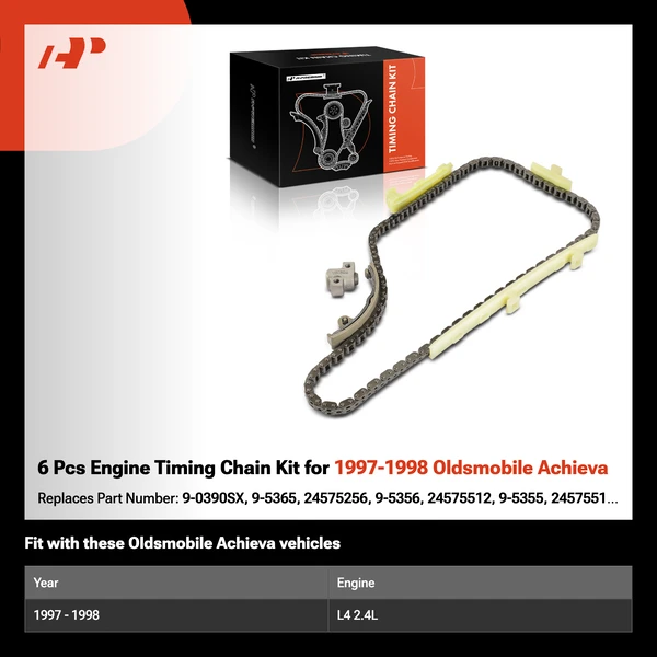 6 Pcs Engine Timing Chain Kit for 1997-1998 Oldsmobile Achieva