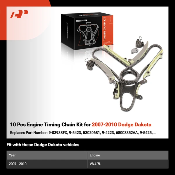 10 Pcs Engine Timing Chain Kit for 2007-2010 Dodge Dakota