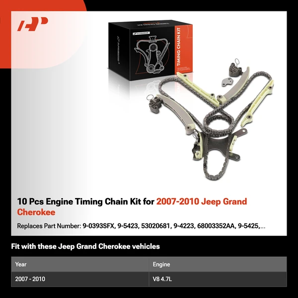10 Pcs Engine Timing Chain Kit for 2007-2010 Jeep Grand Cherokee