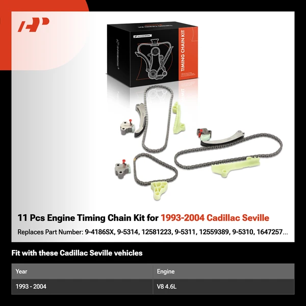 11 Pcs Engine Timing Chain Kit for 1993-2004 Cadillac Seville