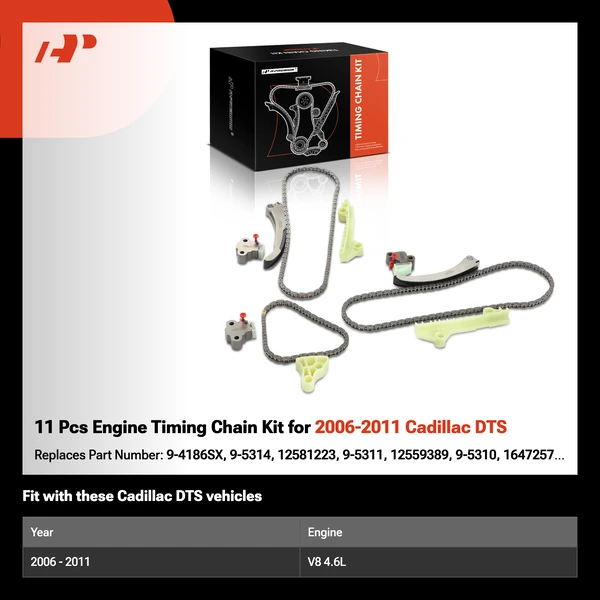 11 Pcs Engine Timing Chain Kit for 2006-2011 Cadillac DTS