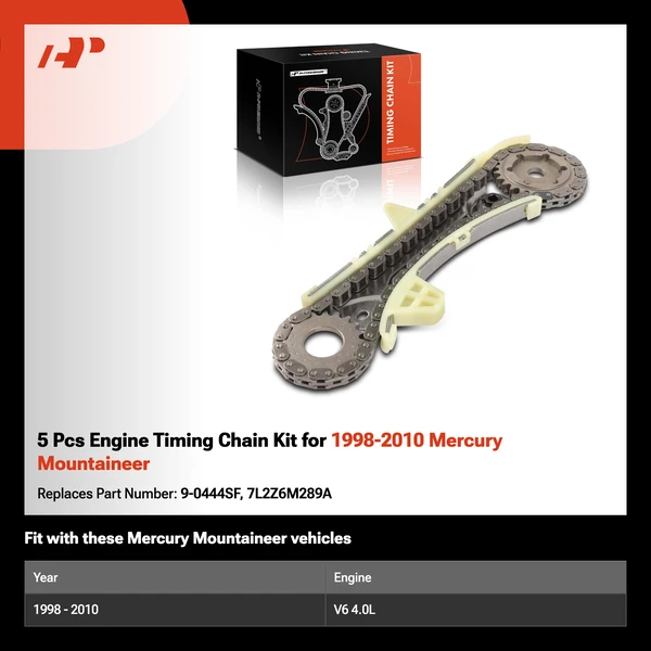 5 Pcs Engine Timing Chain Kit for 1998-2010 Mercury Mountaineer