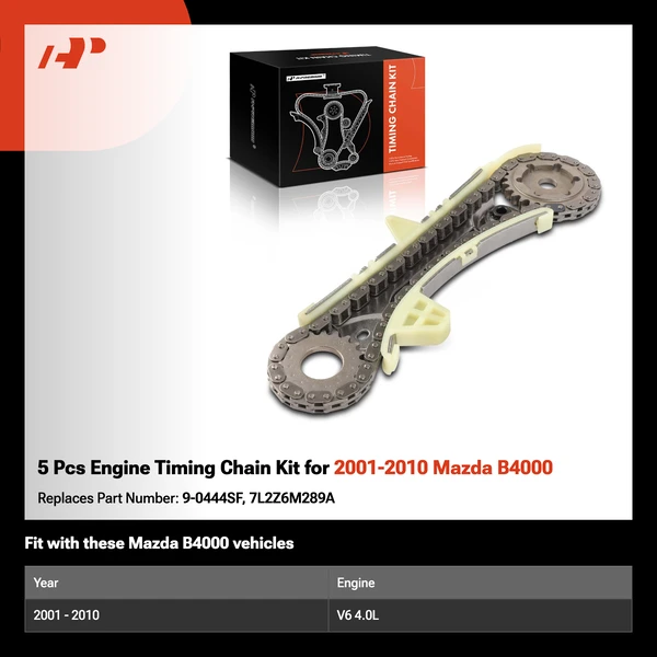 5 Pcs Engine Timing Chain Kit for 2001-2010 Mazda B4000