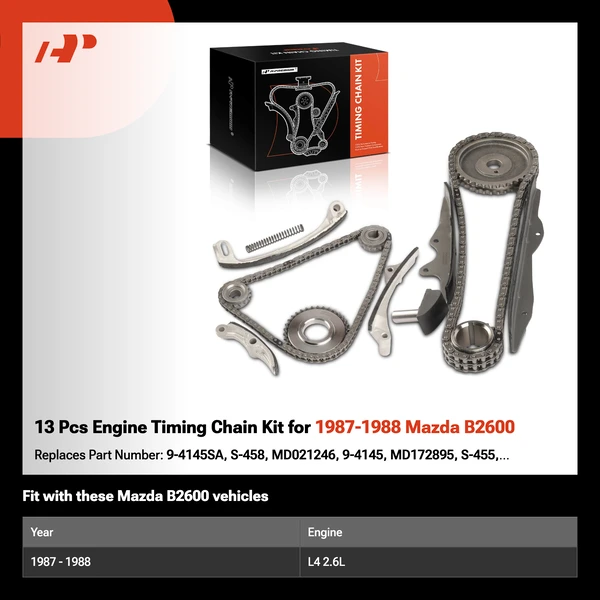 13 Pcs Engine Timing Chain Kit for 1987-1988 Mazda B2600