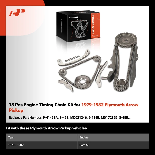 13 Pcs Engine Timing Chain Kit for 1979-1982 Plymouth Arrow Pickup