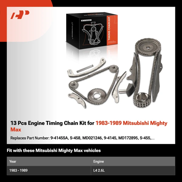 13 Pcs Engine Timing Chain Kit for 1983-1989 Mitsubishi Mighty Max