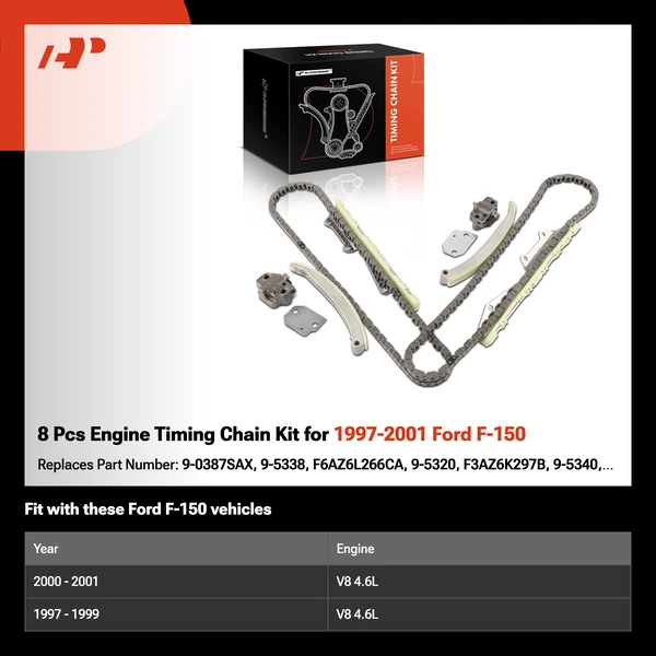 8 Pcs Engine Timing Chain Kit for 1997-2001 Ford F-150