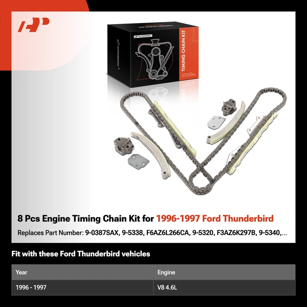 8 Pcs Engine Timing Chain Kit for 1996-1997 Ford Thunderbird