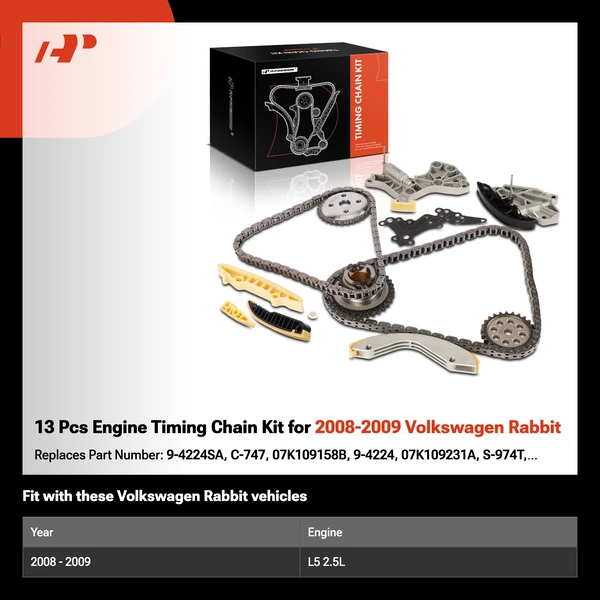 13 Pcs Engine Timing Chain Kit for 2008-2009 Volkswagen Rabbit