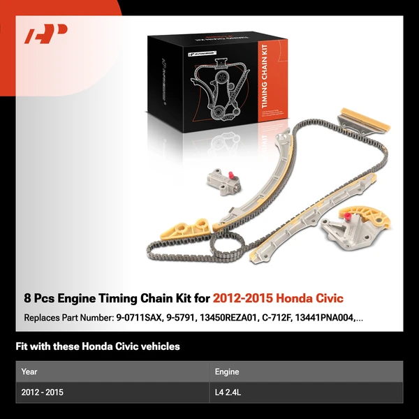 8 Pcs Engine Timing Chain Kit for 2012-2015 Honda Civic