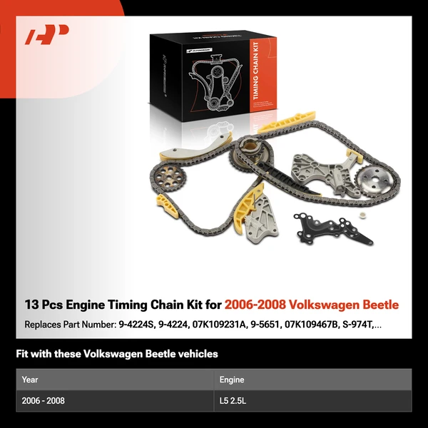 13 Pcs Engine Timing Chain Kit for 2006-2008 Volkswagen Beetle