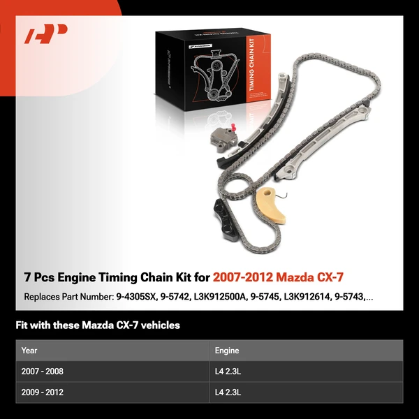 7 Pcs Engine Timing Chain Kit for 2007-2012 Mazda CX-7