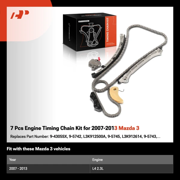 7 Pcs Engine Timing Chain Kit for 2007-2013 Mazda 3
