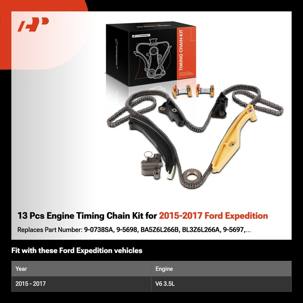 13 Pcs Engine Timing Chain Kit for 2015-2017 Ford Expedition