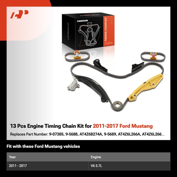 13 Pcs Engine Timing Chain Kit for 2011-2017 Ford Mustang