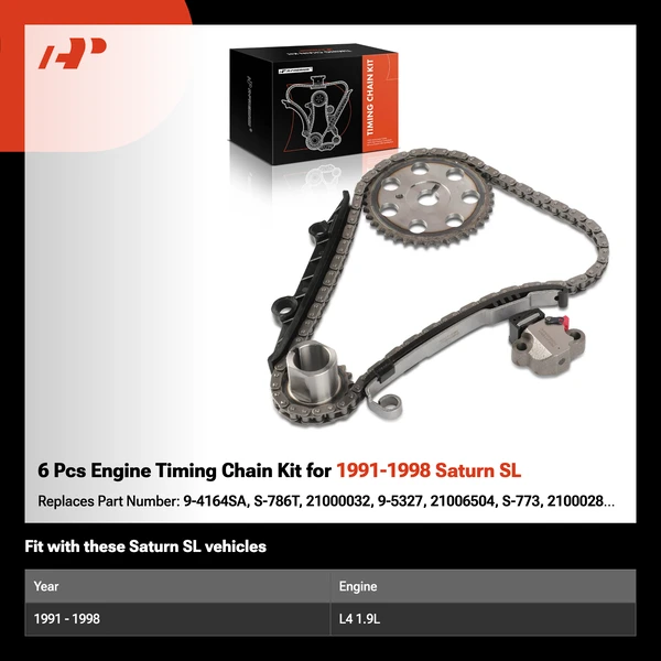 6 Pcs Engine Timing Chain Kit for 1991-1998 Saturn SL