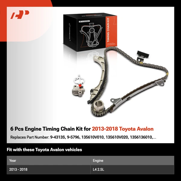 6 Pcs Engine Timing Chain Kit for 2013-2018 Toyota Avalon