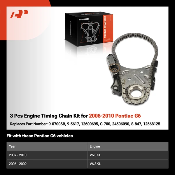 3 Pcs Engine Timing Chain Kit for 2006-2010 Pontiac G6