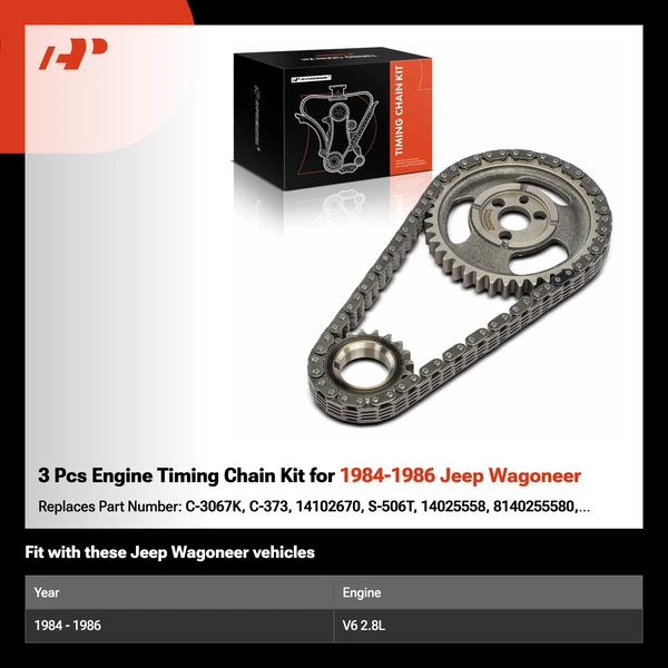3 Pcs Engine Timing Chain Kit for 1984-1986 Jeep Wagoneer