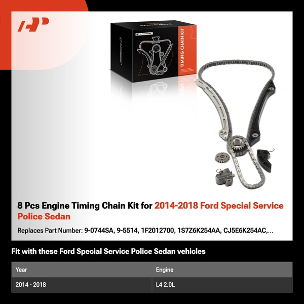 8 Pcs Engine Timing Chain Kit for 2014-2018 Ford Special Service Police Sedan