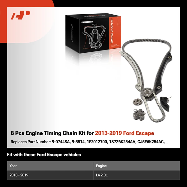 8 Pcs Engine Timing Chain Kit for 2013-2019 Ford Escape