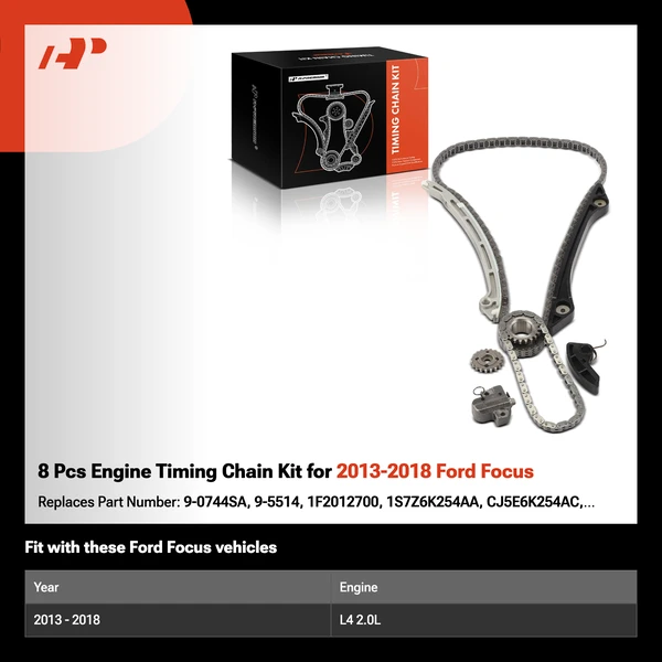 8 Pcs Engine Timing Chain Kit for 2013-2018 Ford Focus