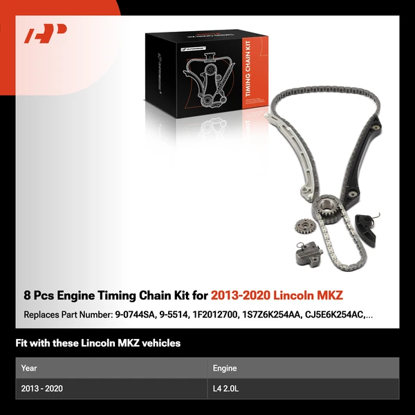 8 Pcs Engine Timing Chain Kit for 2013-2020 Lincoln MKZ