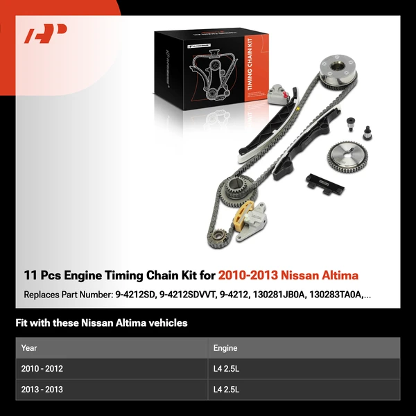 11 Pcs Engine Timing Chain Kit for 2010-2013 Nissan Altima