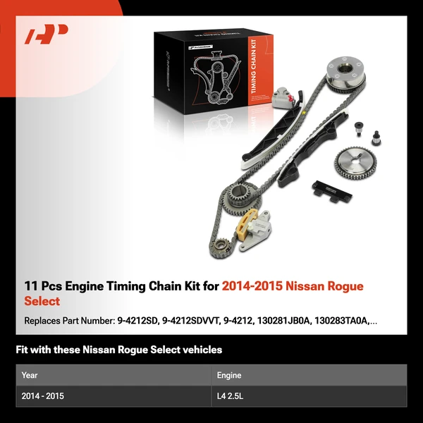 11 Pcs Engine Timing Chain Kit for 2014-2015 Nissan Rogue Select