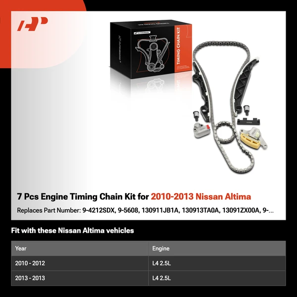 7 Pcs Engine Timing Chain Kit for 2010-2013 Nissan Altima