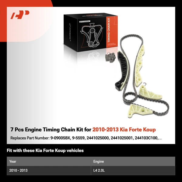 7 Pcs Engine Timing Chain Kit for 2010-2013 Kia Forte Koup