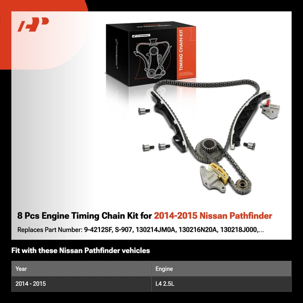 8 Pcs Engine Timing Chain Kit for 2014-2015 Nissan Pathfinder