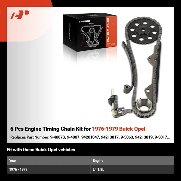 6 Pcs Engine Timing Chain Kit for 1976-1979 Buick Opel