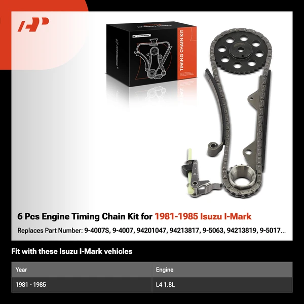 6 Pcs Engine Timing Chain Kit for 1981-1985 Isuzu I-Mark