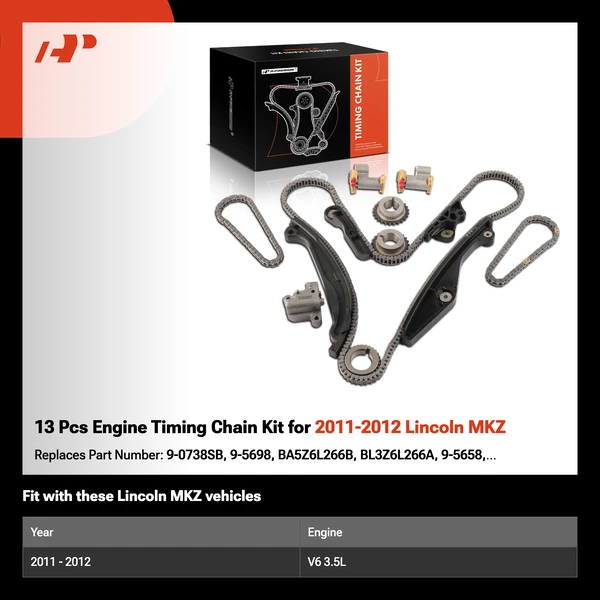 13 Pcs Engine Timing Chain Kit for 2011-2012 Lincoln MKZ