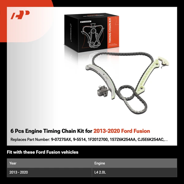 6 Pcs Engine Timing Chain Kit for 2013-2020 Ford Fusion