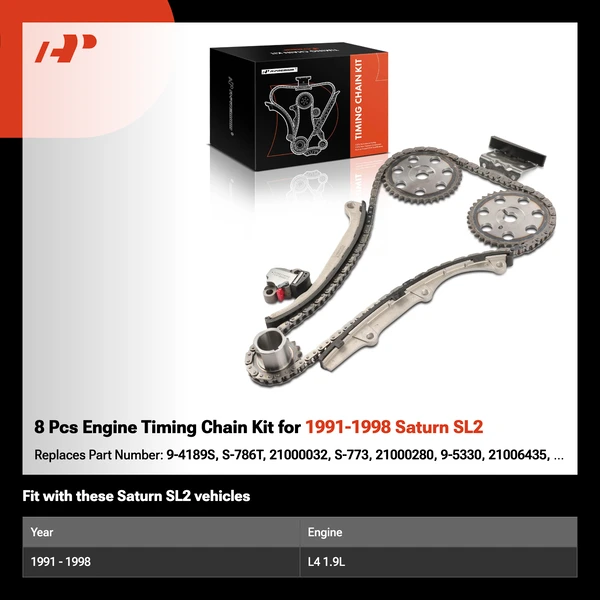 8 Pcs Engine Timing Chain Kit for 1991-1998 Saturn SL2