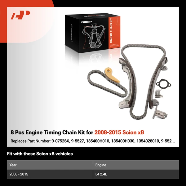 8 Pcs Engine Timing Chain Kit for 2008-2015 Scion xB