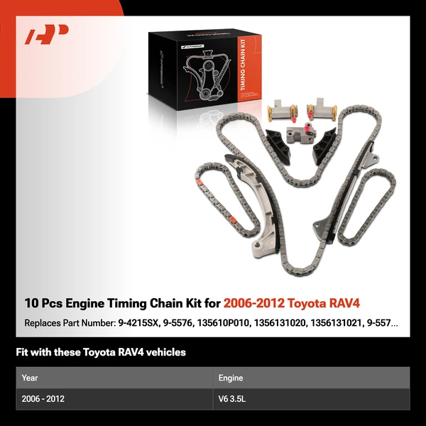 10 Pcs Engine Timing Chain Kit for 2006-2012 Toyota RAV4