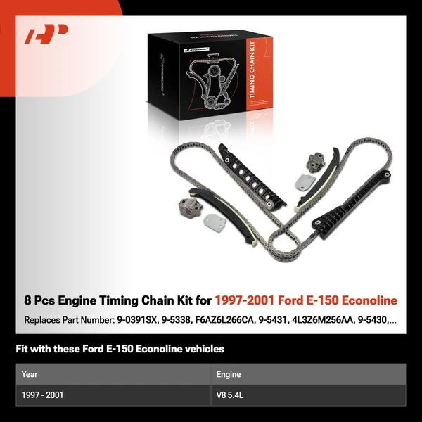 8 Pcs Engine Timing Chain Kit for 1997-2001 Ford E-150 Econoline