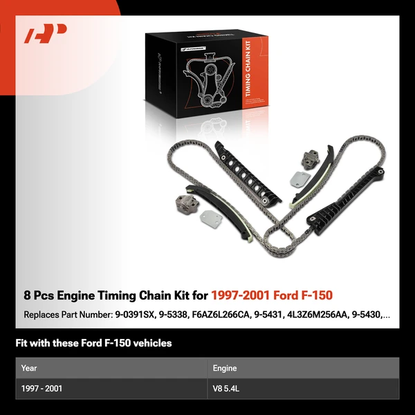 8 Pcs Engine Timing Chain Kit for 1997-2001 Ford F-150