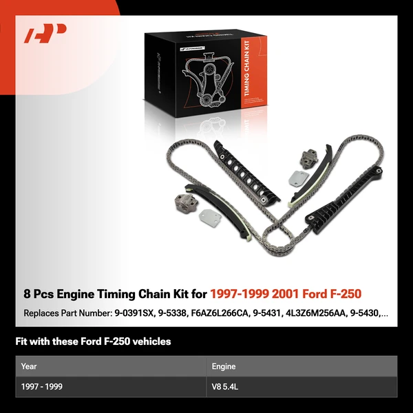 8 Pcs Engine Timing Chain Kit for 1997-1999 2001 Ford F-250